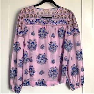 Floral Pink and Blue Women's Top
